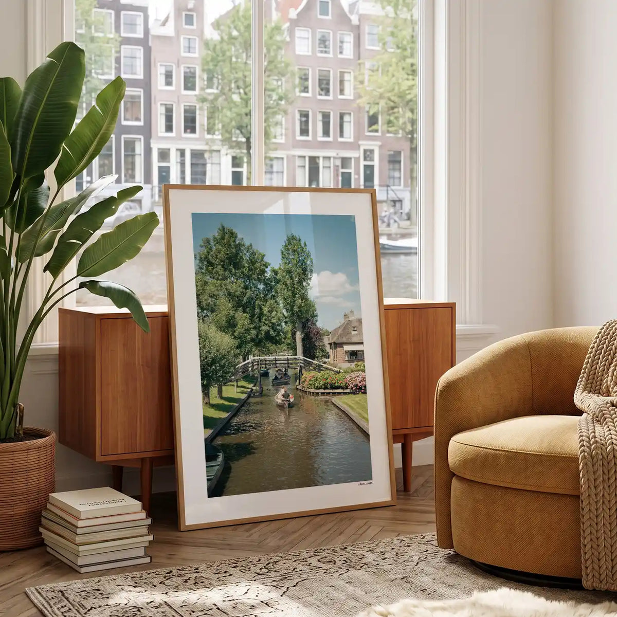 Giethoorn Klassiek fotoposter in woonkamer interieur - Kleur