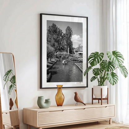 Giethoorn Klassiek fotoposter in zwarte lijst - Zwart-Wit