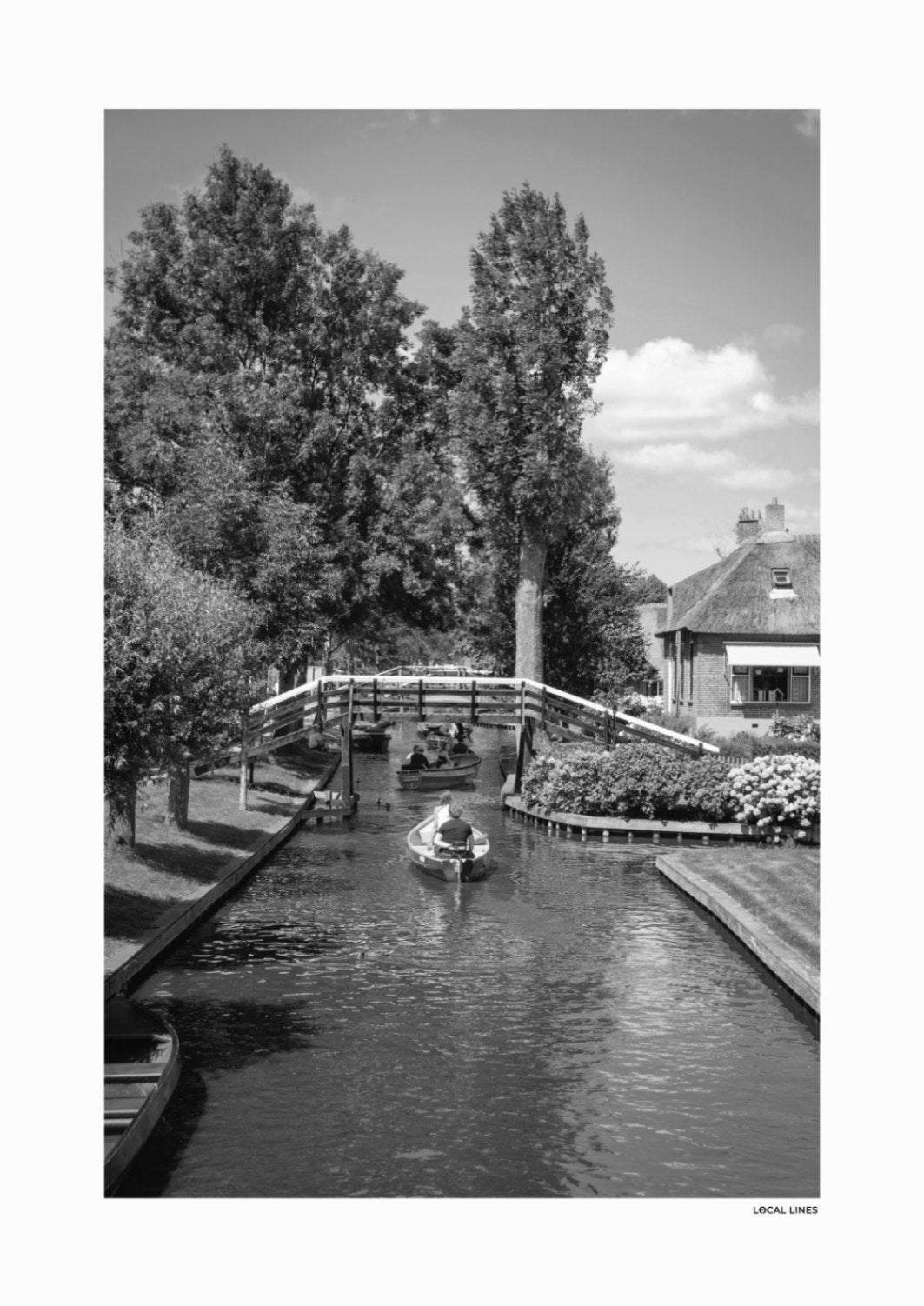 Giethoorn Klassiek fotoposter zonder lijst - Zwart-Wit