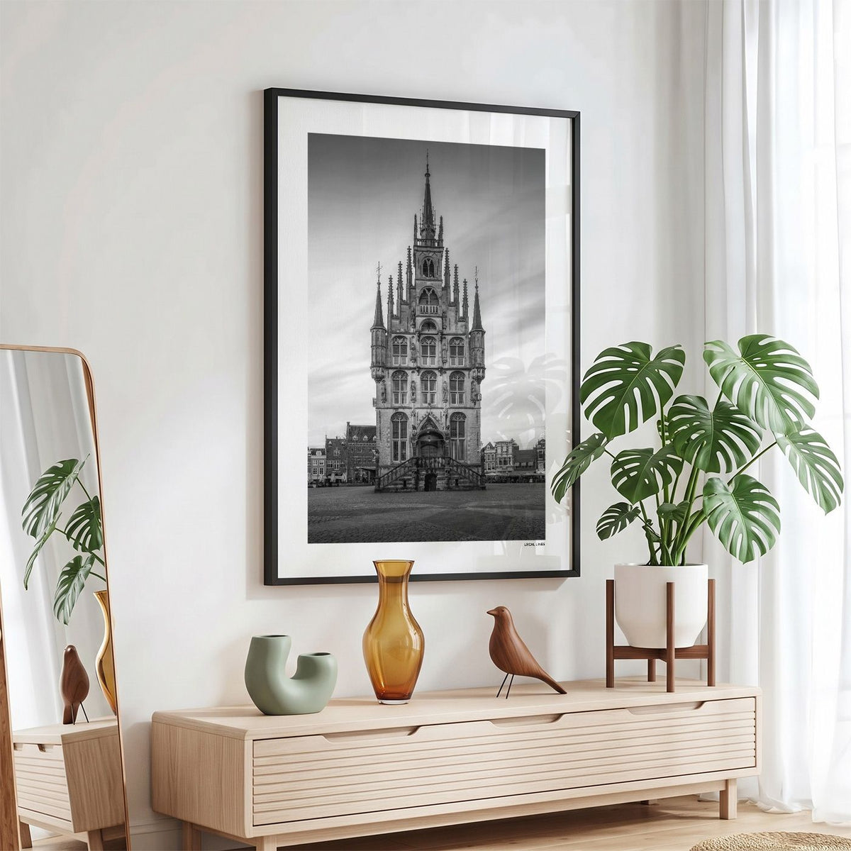 Gouda Klassiek fotoposter in zwarte lijst - Zwart-Wit