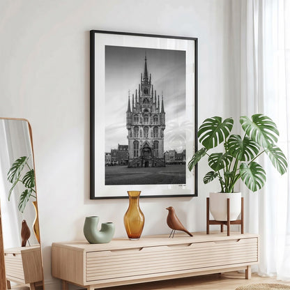 Gouda Klassiek fotoposter in zwarte lijst - Zwart-Wit