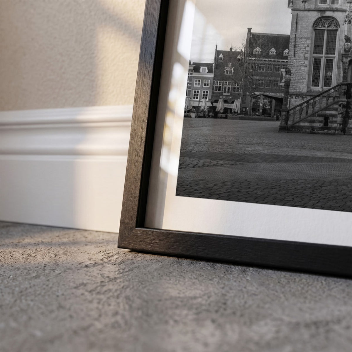 Detail van Gouda Klassiek fotoposter en lijst - Zwart-Wit