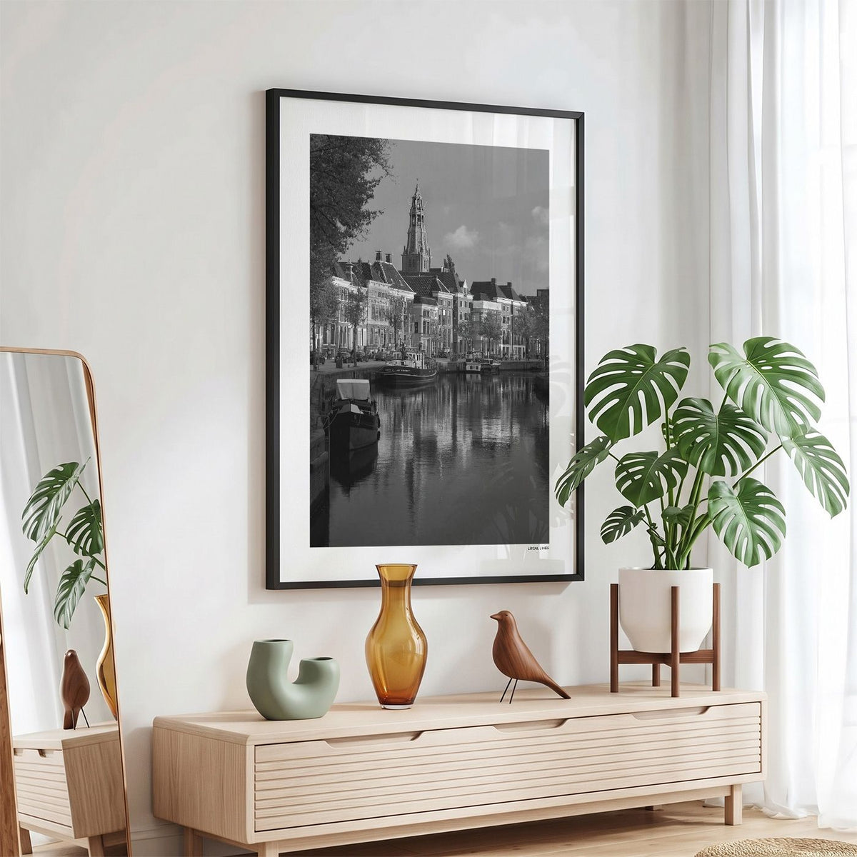 Groningen Klassiek fotoposter in zwarte lijst - Zwart-Wit