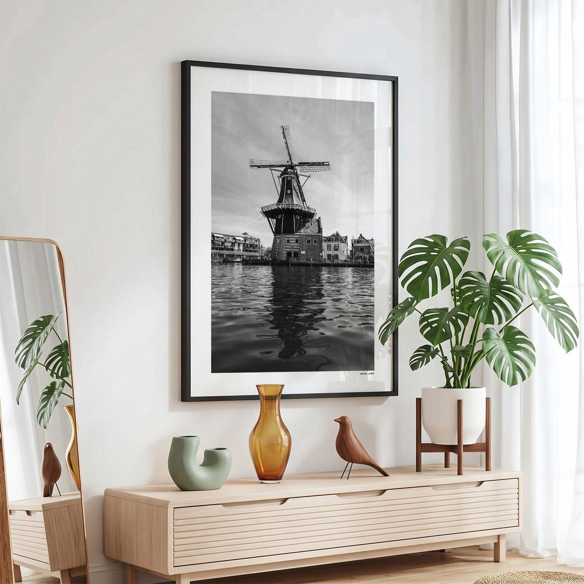 Haarlem Klassiek fotoposter in zwarte lijst - Zwart-Wit