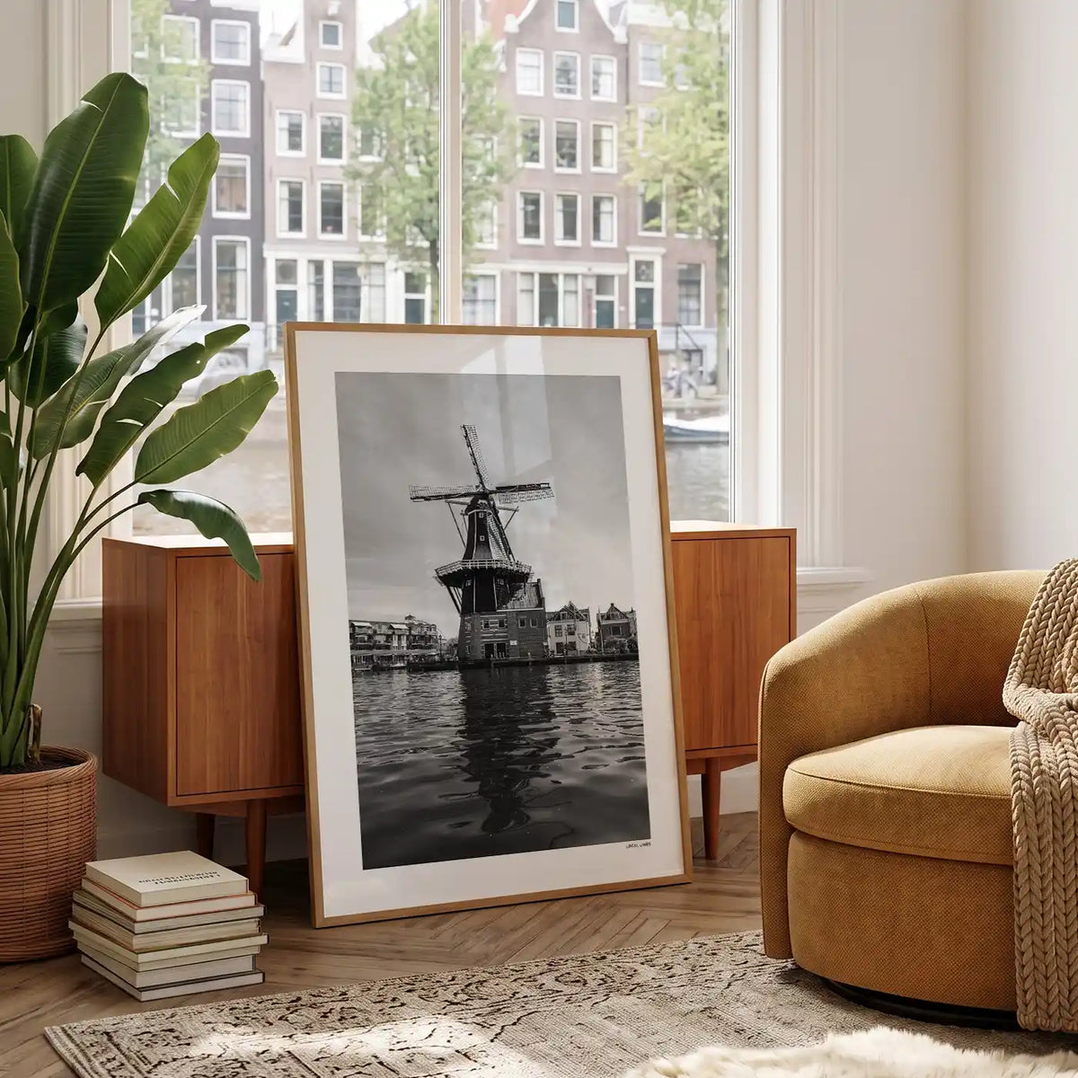 Haarlem Klassiek fotoposter in woonkamer interieur - Zwart-Wit