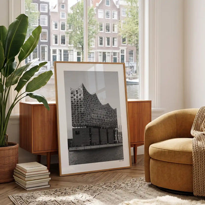 Hamburg Klassiek fotoposter in woonkamer interieur - Zwart-Wit