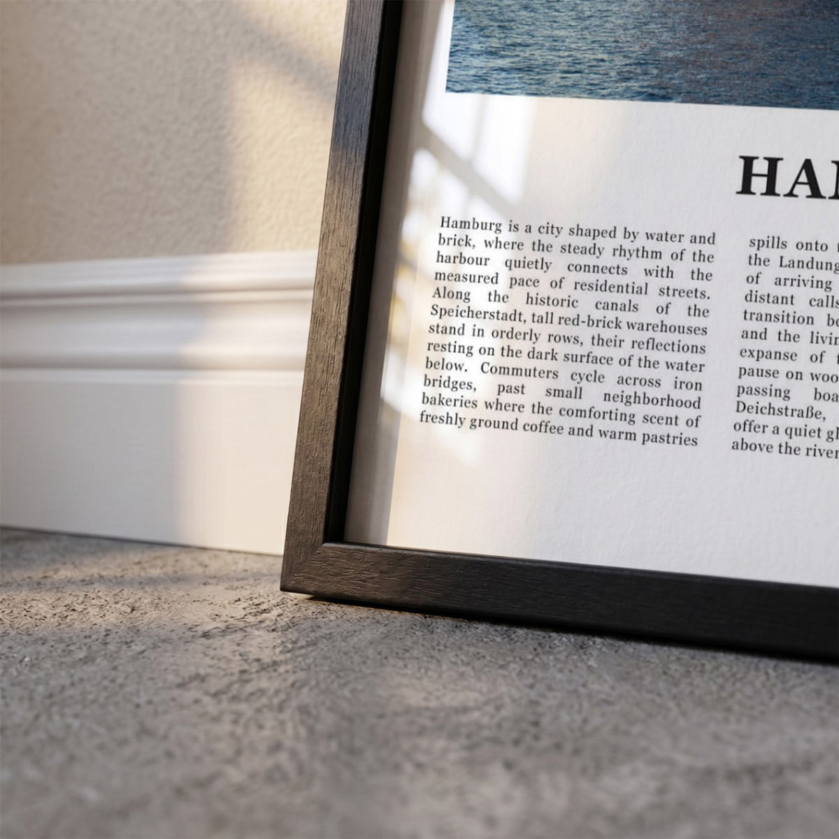 Detailopname van Hamburg Fotoposter – Kleur ingelijst in zwarte fotolijst
