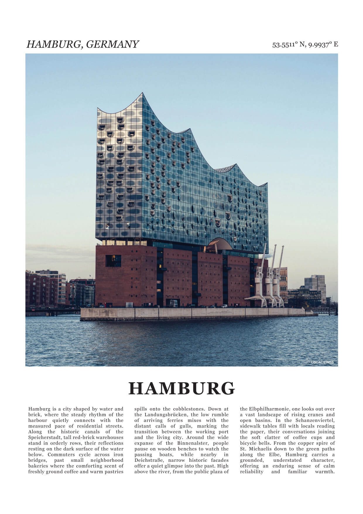 Hamburg Fotoposter – Kleur