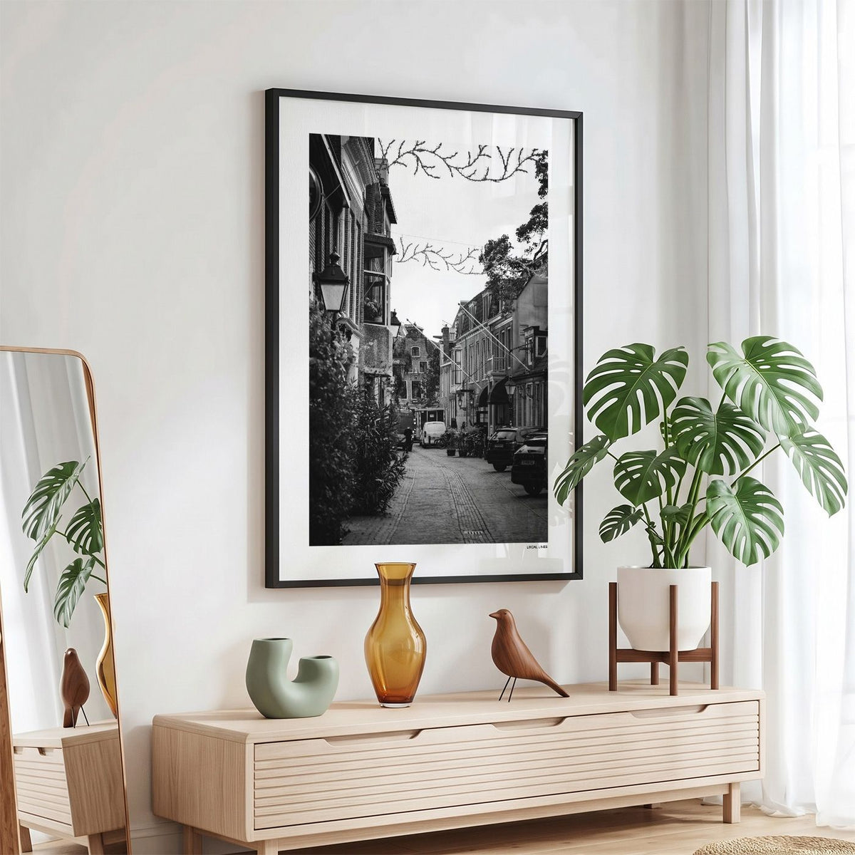 Leeuwarden Klassiek fotoposter in zwarte lijst - Zwart-Wit