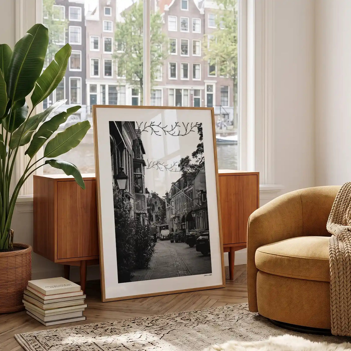 Leeuwarden Klassiek fotoposter in woonkamer interieur - Zwart-Wit