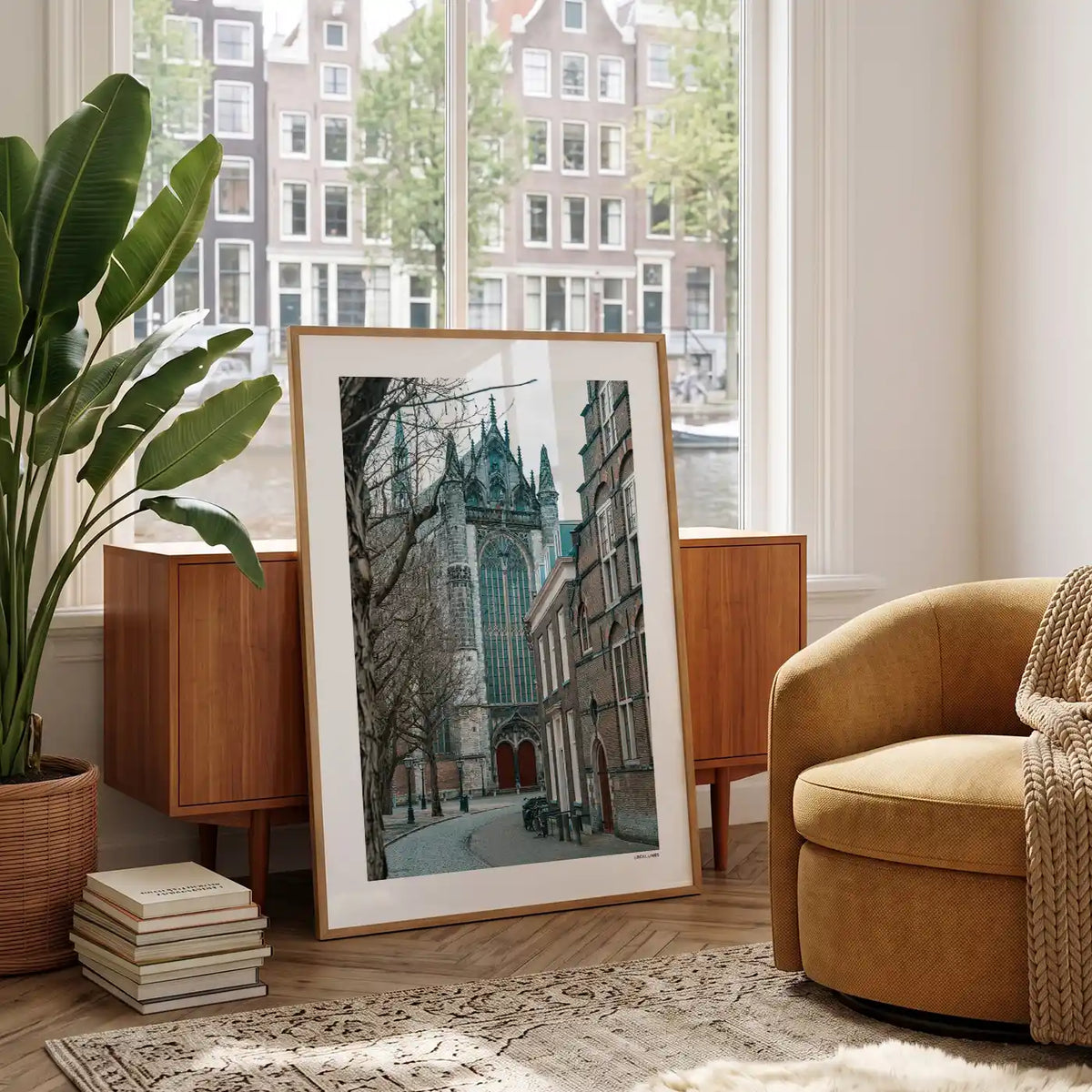 Leiden Klassiek fotoposter in woonkamer interieur - Kleur