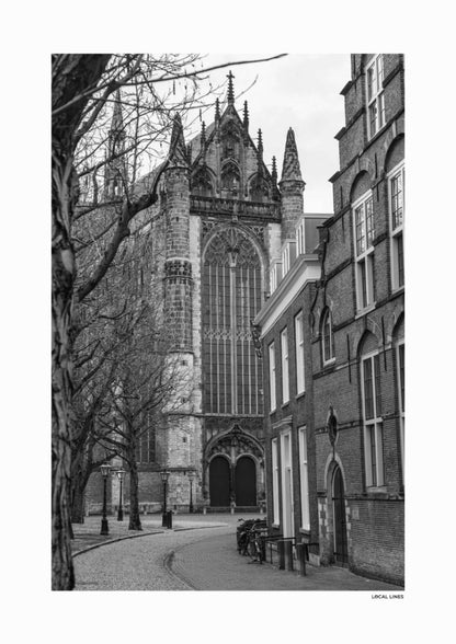 Leiden Klassiek fotoposter zonder lijst - Zwart-Wit