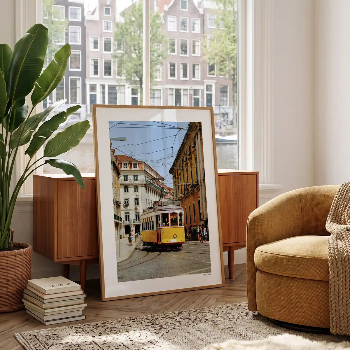 Lissabon Klassiek fotoposter in woonkamer interieur - Kleur