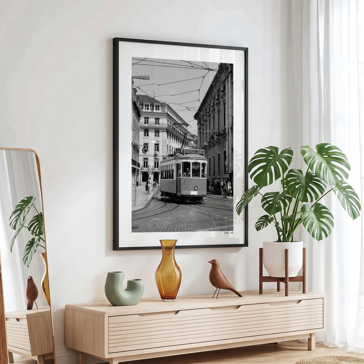 Lissabon Klassiek fotoposter in zwarte lijst - Zwart-Wit
