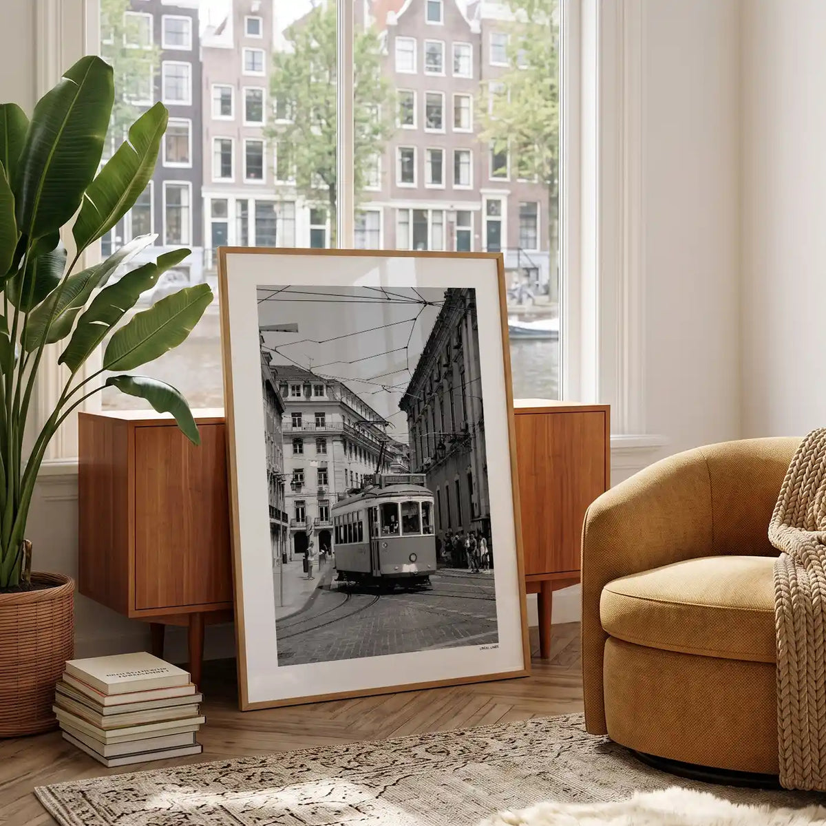 Lissabon Klassiek fotoposter in woonkamer interieur - Zwart-Wit