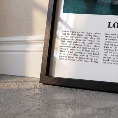 Detailopname van Londen Fotoposter – Kleur ingelijst in zwarte fotolijst