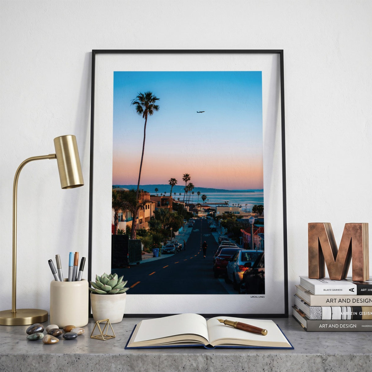 Los Angeles Klassiek fotoposter op bureau in kamer - Kleur