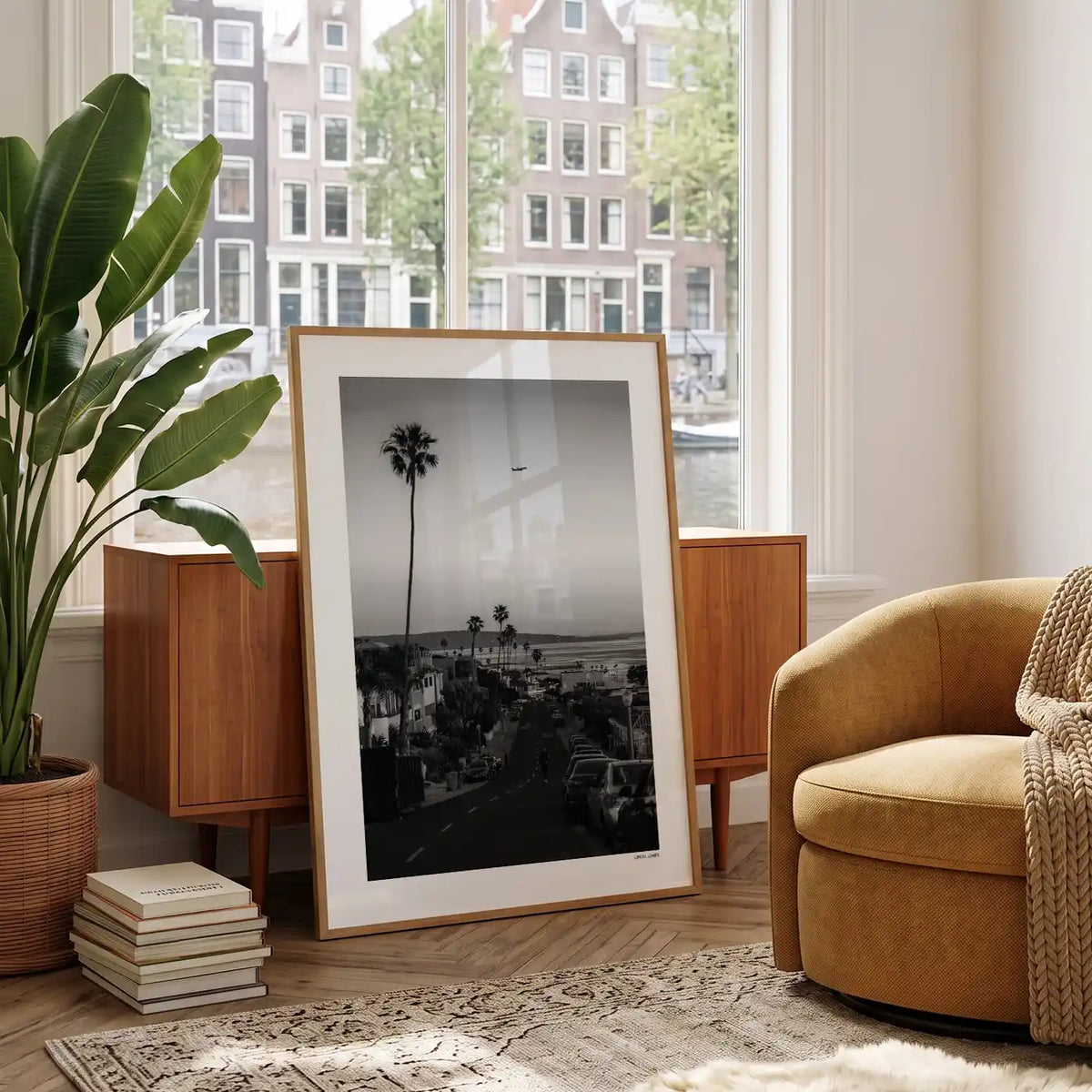Los Angeles Klassiek fotoposter in woonkamer interieur - Zwart-Wit
