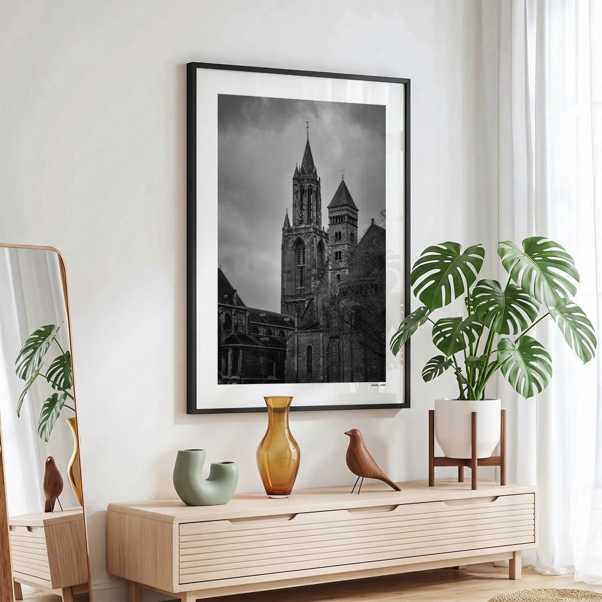 Maastricht Klassiek fotoposter in zwarte lijst - Zwart-Wit