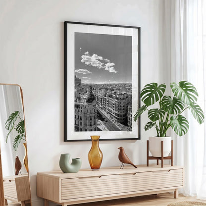 Madrid Klassiek fotoposter in zwarte lijst - Zwart-Wit