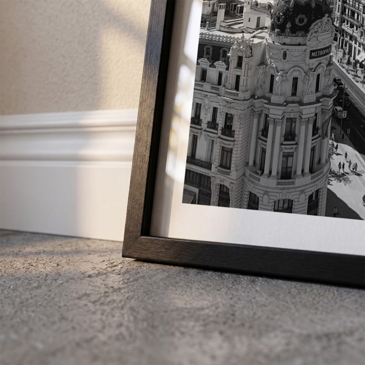 Detail van Madrid Klassiek fotoposter en lijst - Zwart-Wit