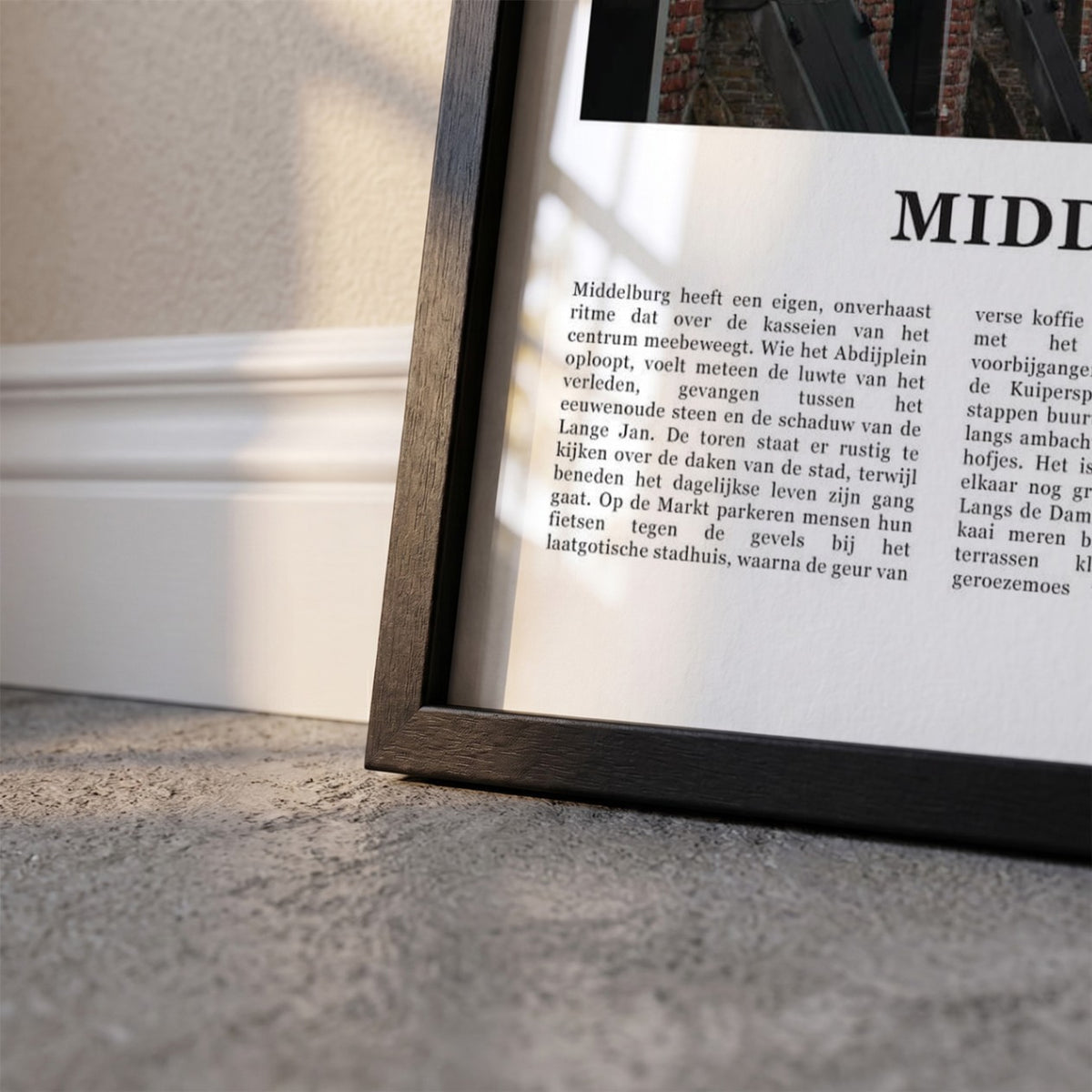 Detailopname van Middelburg Fotoposter – Kleur ingelijst in zwarte fotolijst
