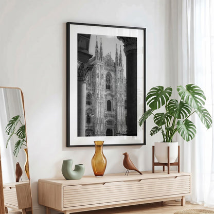Milaan Klassiek fotoposter in zwarte lijst - Zwart-Wit