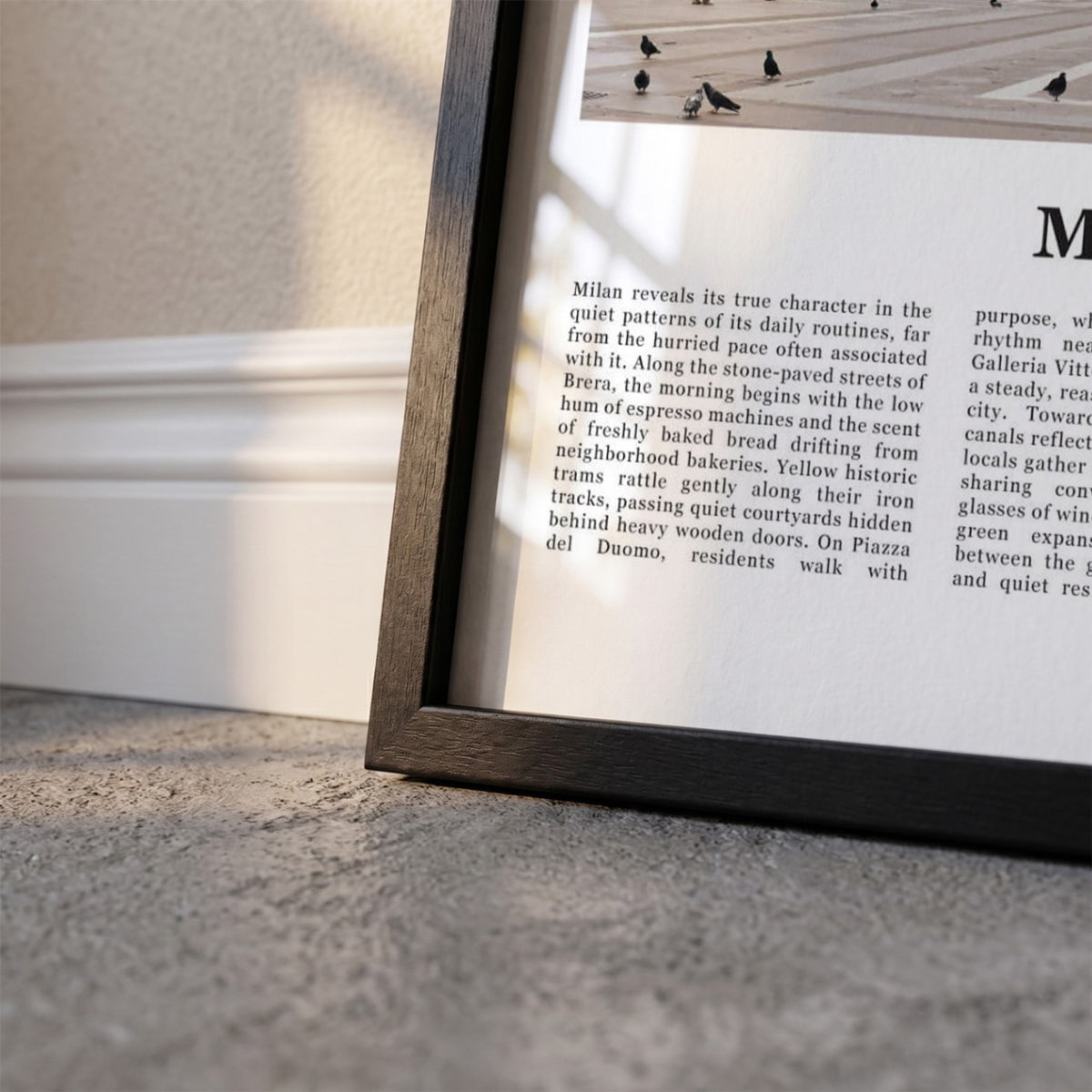 Detailopname van Milaan Fotoposter – Kleur ingelijst in zwarte fotolijst
