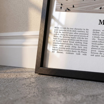 Detailopname van Milaan Fotoposter – Kleur ingelijst in zwarte fotolijst