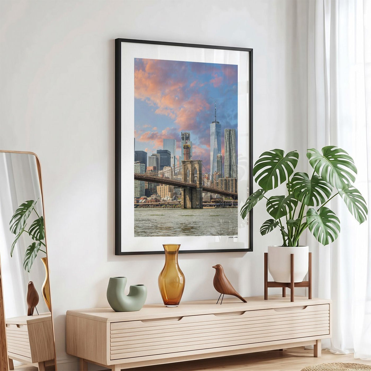 New York 1 Klassiek fotoposter in zwarte lijst - Kleur