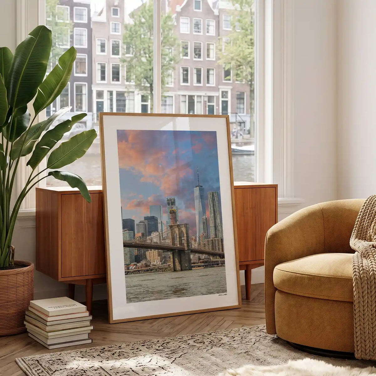 New York 1 Klassiek fotoposter in woonkamer interieur - Kleur