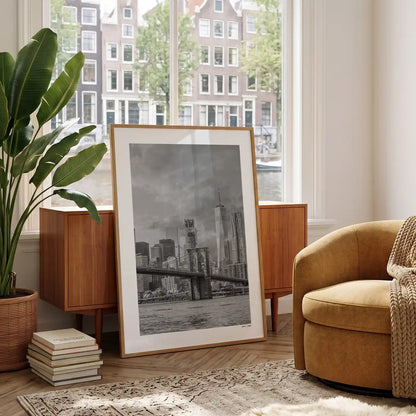 New York 1 Klassiek fotoposter in woonkamer interieur - Zwart-Wit