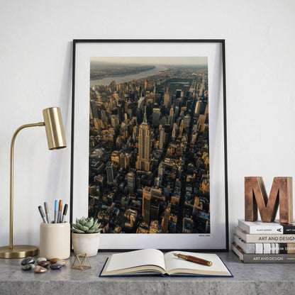 New York 2 Klassiek fotoposter op bureau in kamer - Kleur