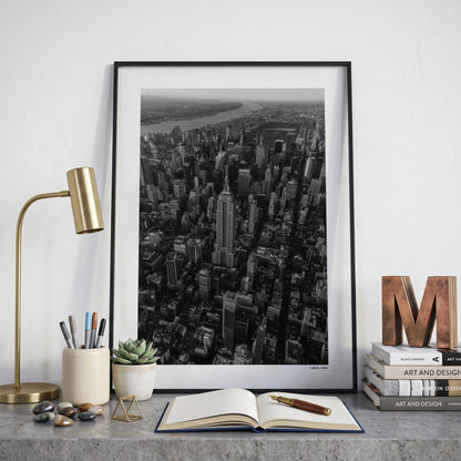 New York 2 Klassiek fotoposter op bureau in kamer - Zwart-Wit