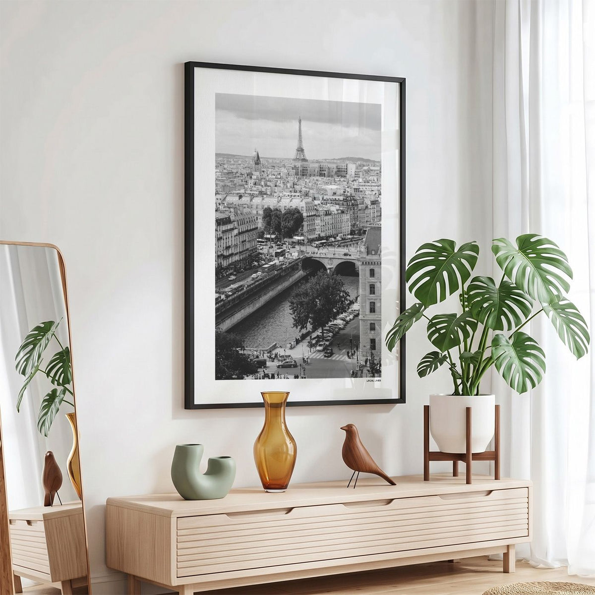 Parijs Klassiek fotoposter in zwarte lijst - Zwart-Wit
