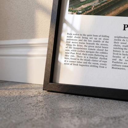 Detailopname van Parijs Fotoposter – Kleur ingelijst in zwarte fotolijst