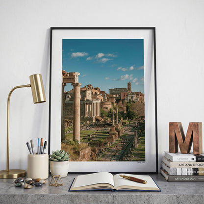 Rome Klassiek fotoposter op bureau in kamer - Kleur