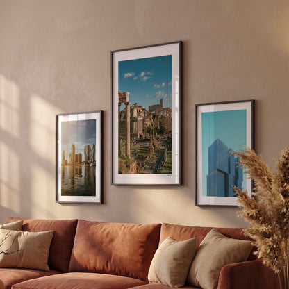 Drie Rome Klassiek fotoposters boven bank wanddecoratie - Kleur