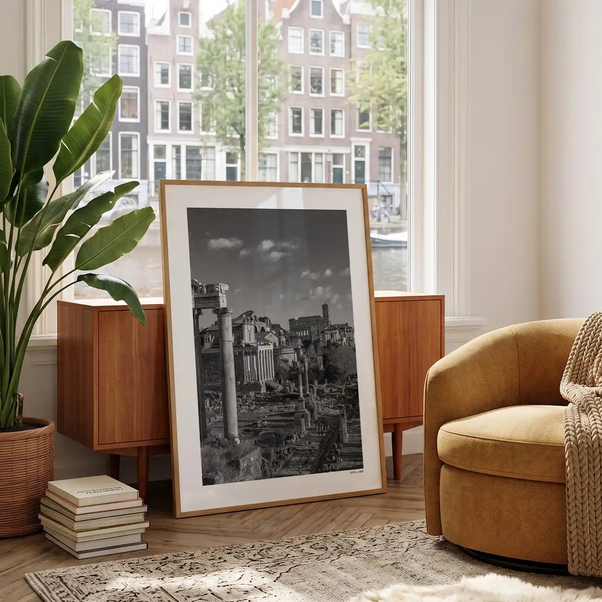 Rome Klassiek fotoposter in woonkamer interieur - Zwart-Wit