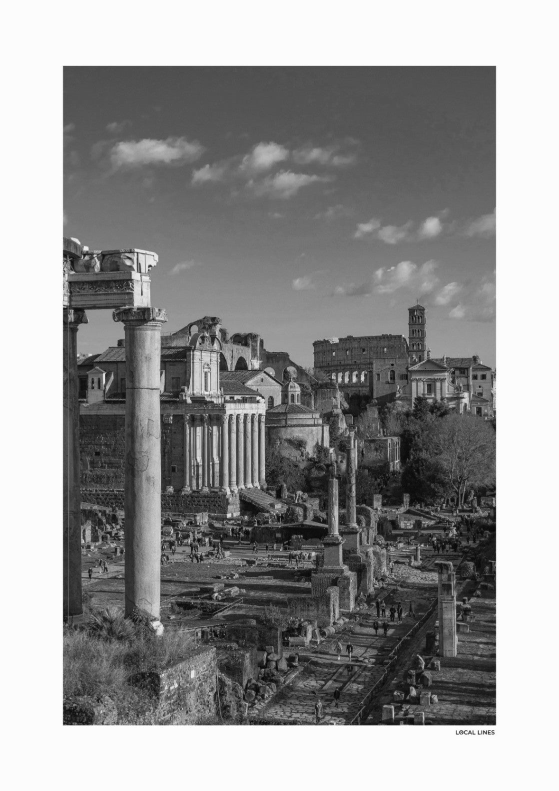 Rome Klassiek fotoposter zonder lijst - Zwart-Wit