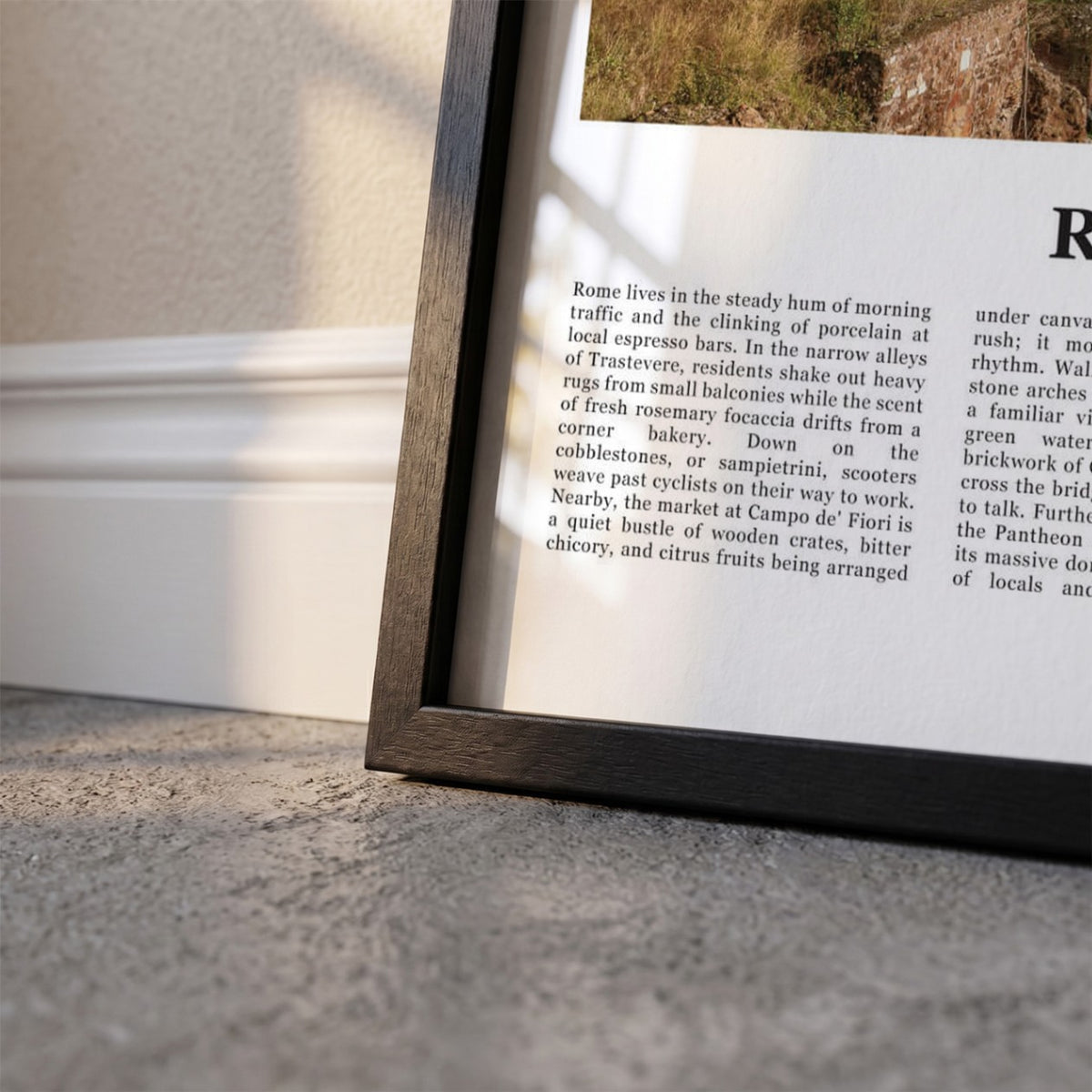 Detailopname van Rome Fotoposter – Kleur ingelijst in zwarte fotolijst