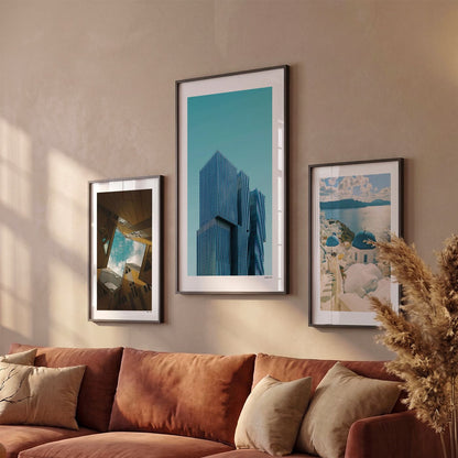 Drie Rotterdam De Rotterdam fotoposters boven bank wanddecoratie - Kleur