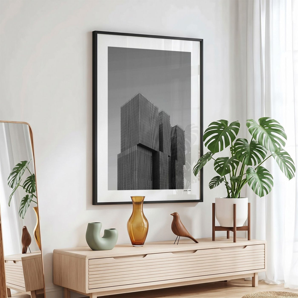 Rotterdam De Rotterdam fotoposter in zwarte lijst - Zwart-Wit