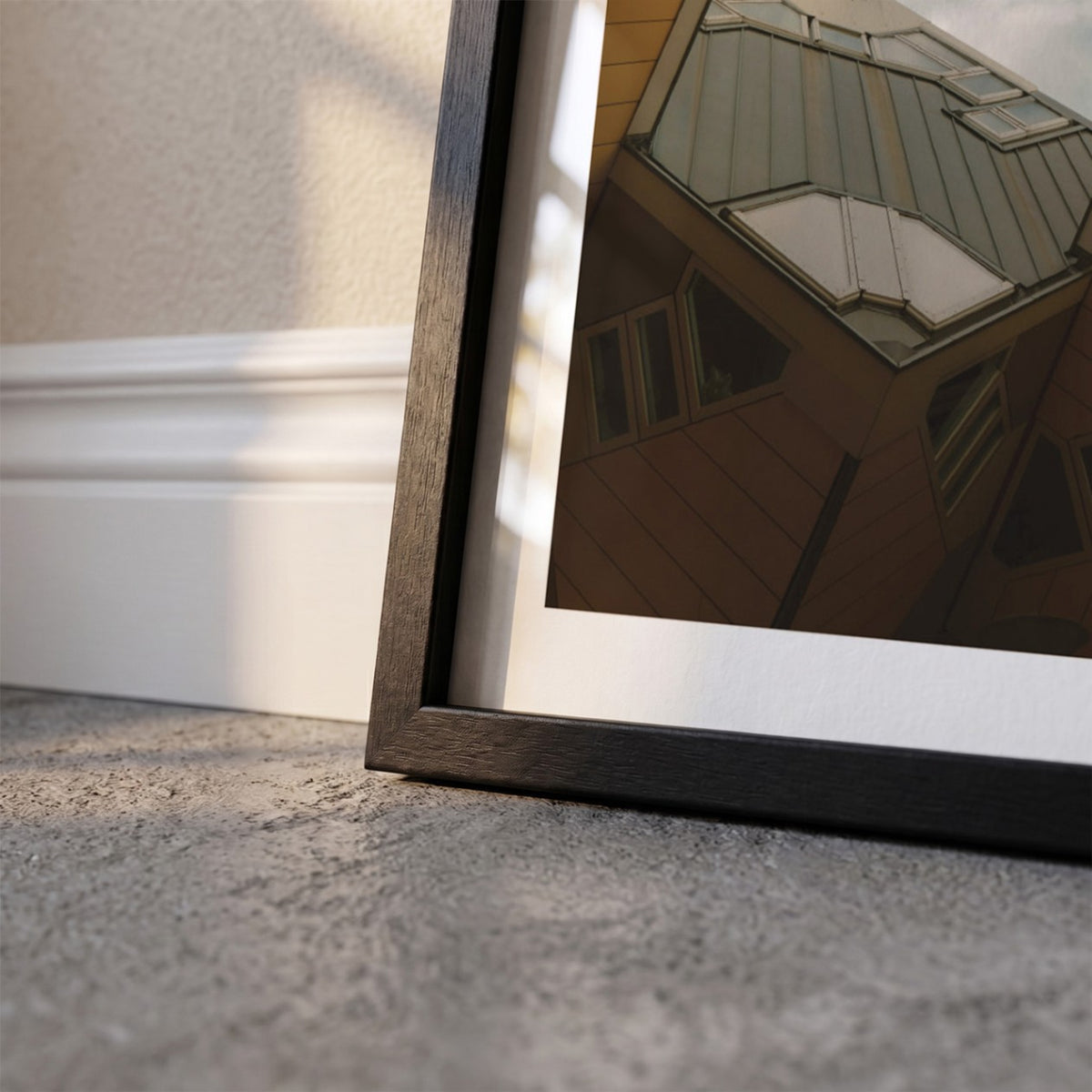 Detail van Rotterdam Kubuswoningen fotoposter en lijst - Kleur