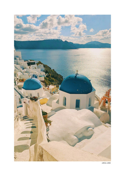 Santorini Klassiek fotoposter zonder lijst - Kleur