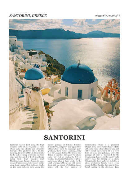 Santorini Fotoposter – Kleur