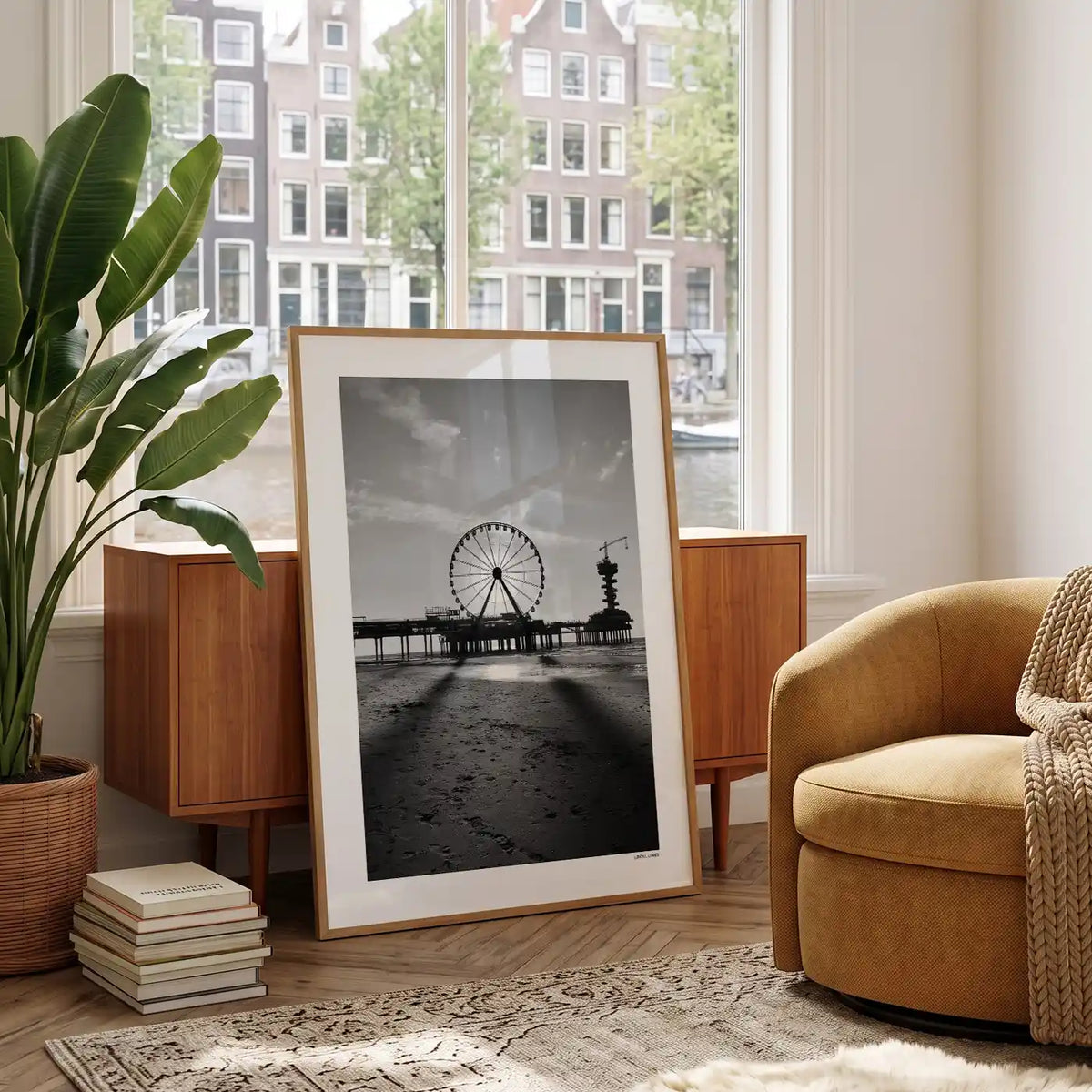 Scheveningen Klassiek fotoposter in woonkamer interieur - Zwart-Wit