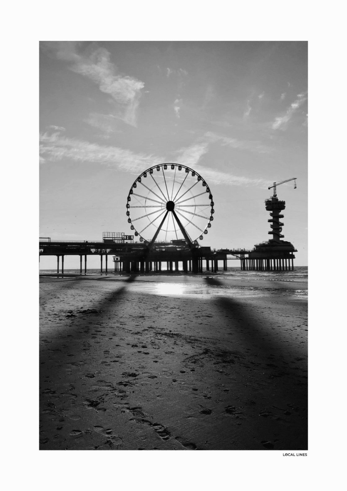 Scheveningen Klassiek fotoposter zonder lijst - Zwart-Wit