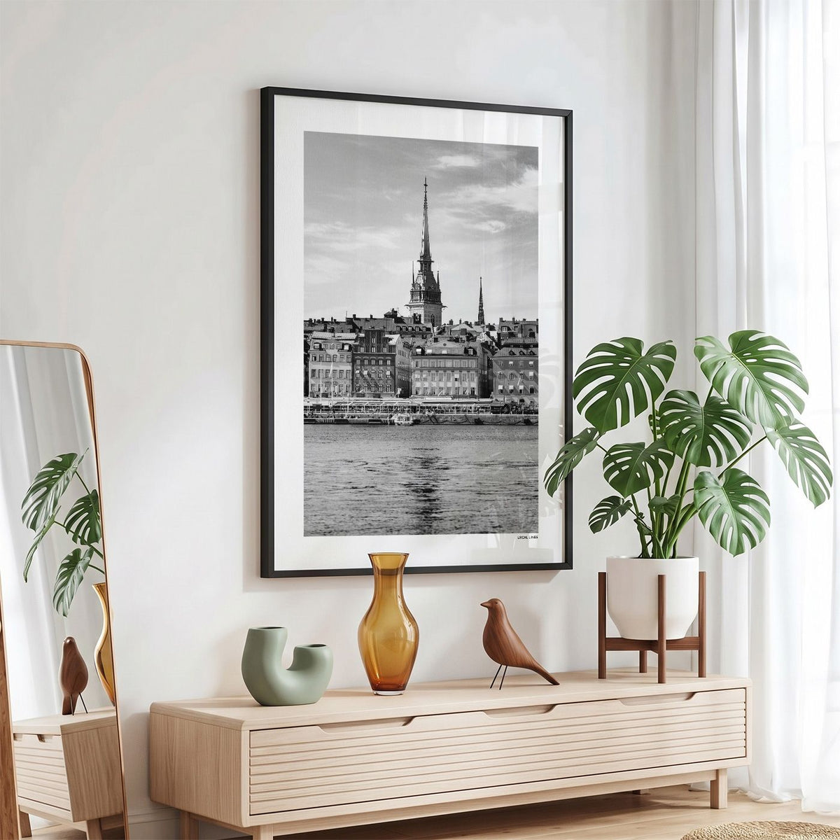 Stockholm Klassiek fotoposter in zwarte lijst - Zwart-Wit