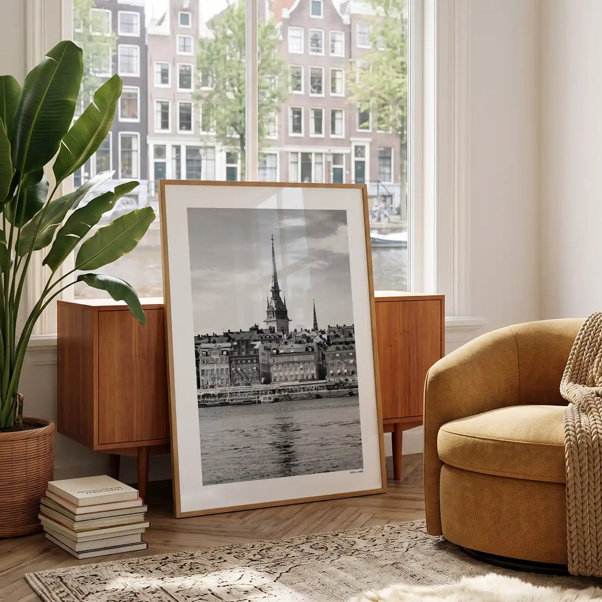 Stockholm Klassiek fotoposter in woonkamer interieur - Zwart-Wit